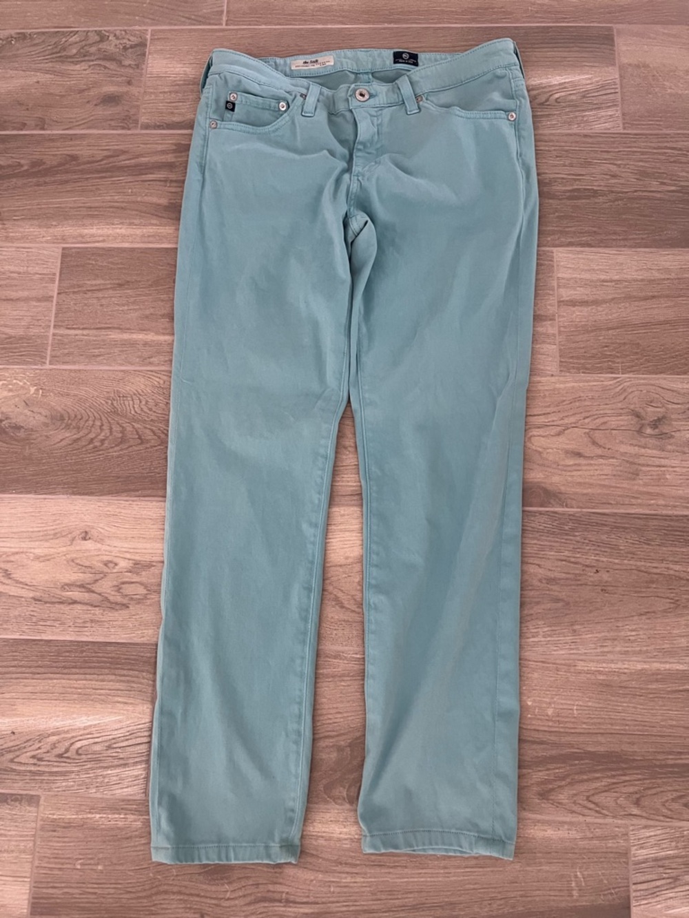 AG Adriano Goldschmied The Stilt Calypso St. Barth Cigarette Leg Jeans 29R Teal